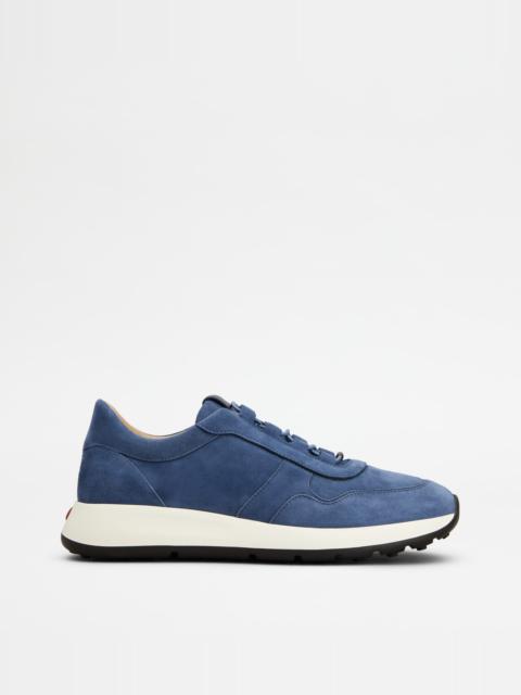 RED DOT SNEAKERS IN PASHMY SUEDE - BLUE
