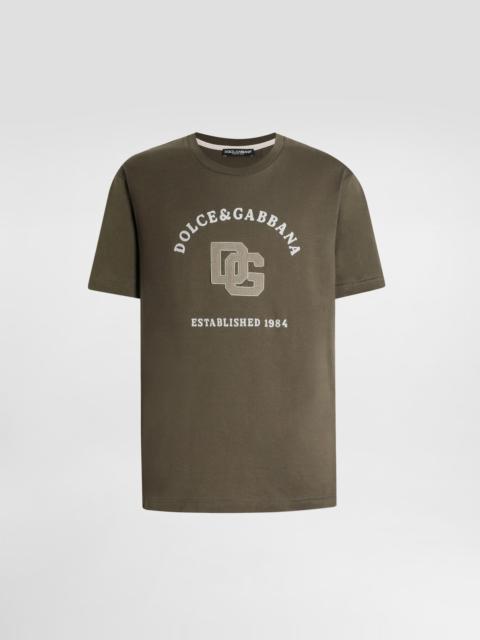 Cotton t-shirt with print and embroidery