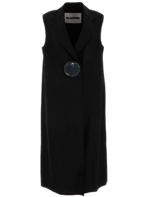 button-fastening tailored crepe gilet