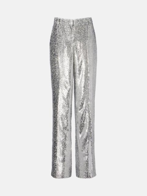 Fil coupé lamé wide-leg pants