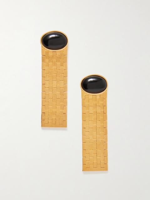 Chronos Gold-plated Agate Earrings