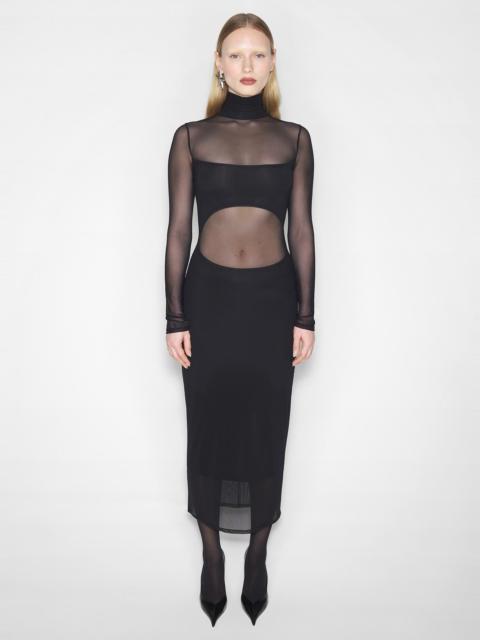 black transparent illusion dress