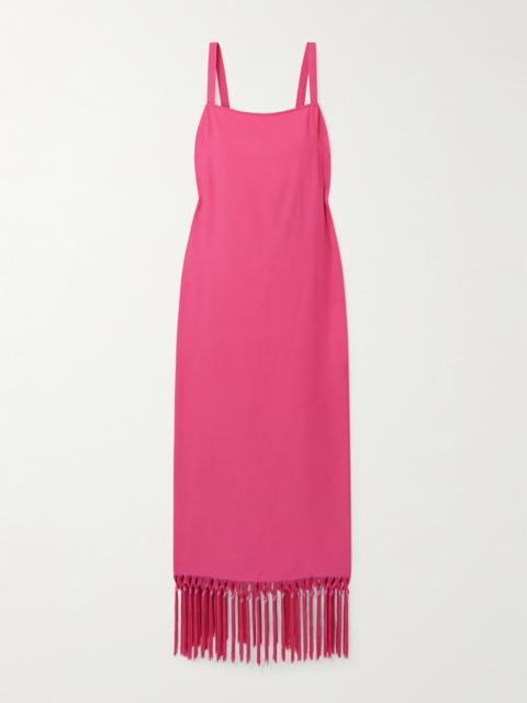 Palermo Fringed Crepe Midi Dress
