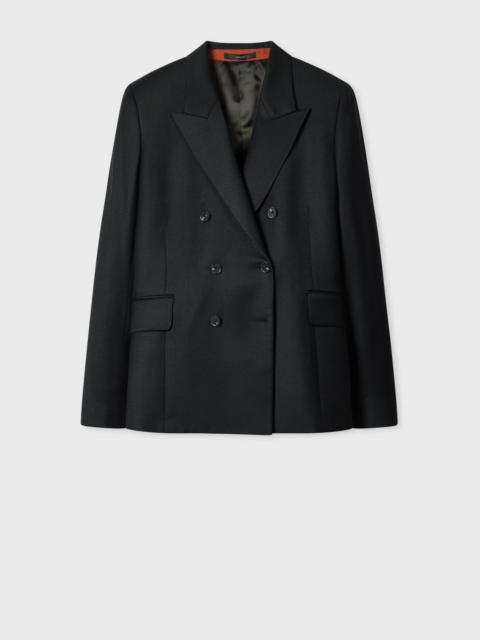 Women's Black Wool-Cashmere Flannel Blazer