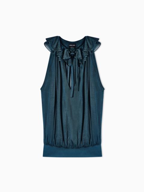 VISCOSE TOP WITH ASV RUFFLES