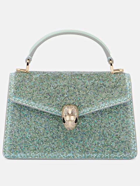 Serpenti Forever Mini suede tote bag