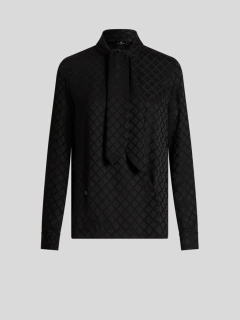 JACQUARD SCARF-COLLAR SHIRT