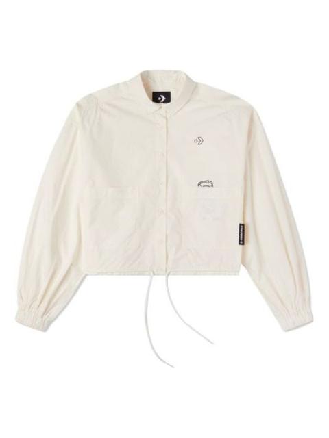 (WMNS) Converse Small Logo Casual Shirt Jacket 'Beige' 10023159-A01