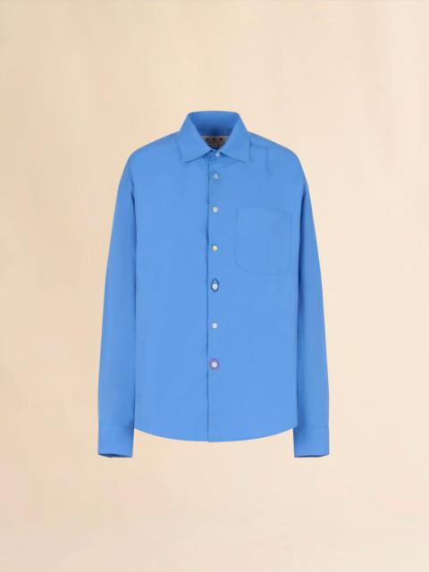 BLUE ORGANIC POPLIN SHIRT WITH MARNI MENDING