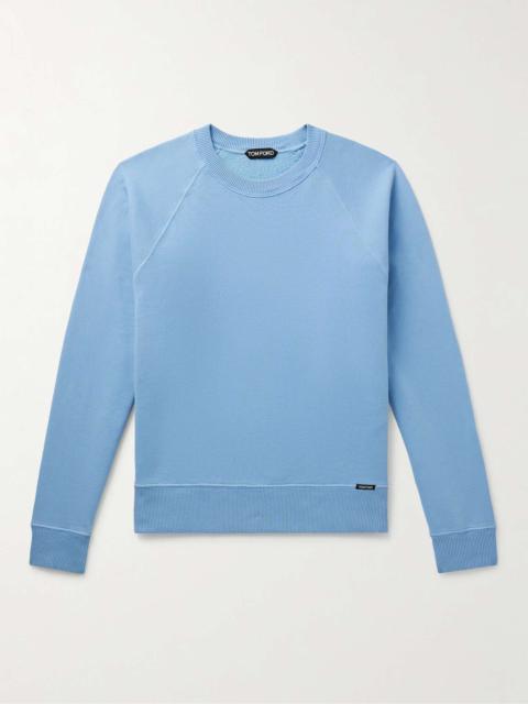 Slim-Fit Garment-Dyed Cotton-Jersey Sweatshirt