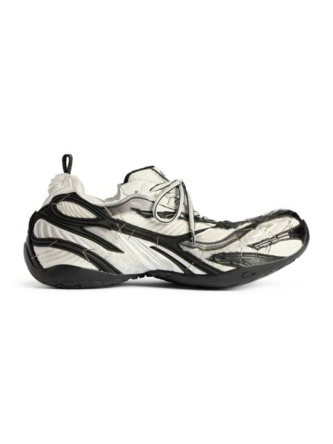 Men's Soleless Sneaker in Black/white/silver