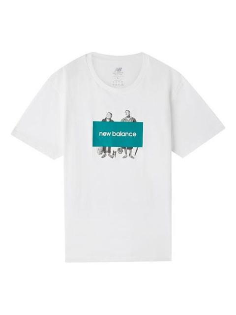 New Balance Men's New Balance Creative Logo Round Neck Short Sleeve White AMT83535-WT