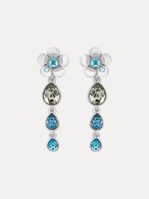 FLOWER TEARDROP CLIP-ON EARRINGS