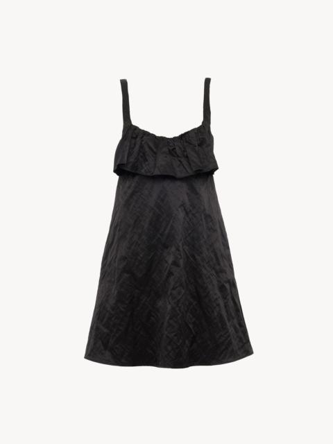 SLEEVELESS MINI DRESS IN WASHED TECHNICAL SATIN