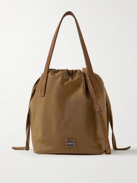 Rory Suede-trimmed Shell Bucket Bag