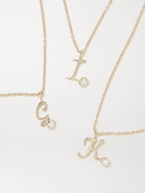 Initial 9-karat Gold Pearl Necklace