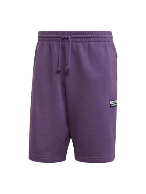 adidas originals Logo Printing Running Sports Shorts Purple FM2237