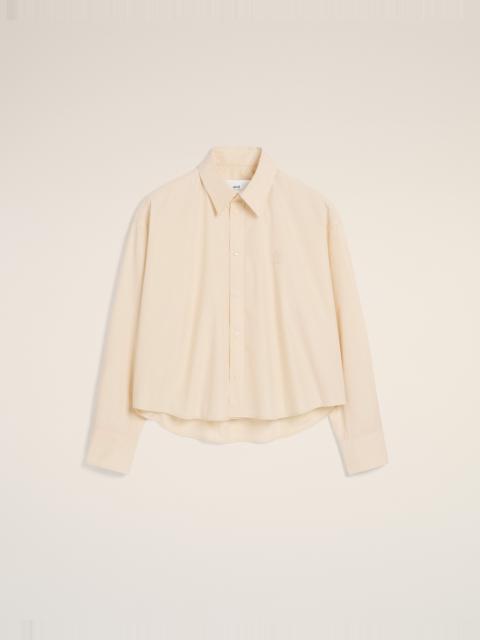BEIGE COTTON CROPPED OVERSIZED SHIRT