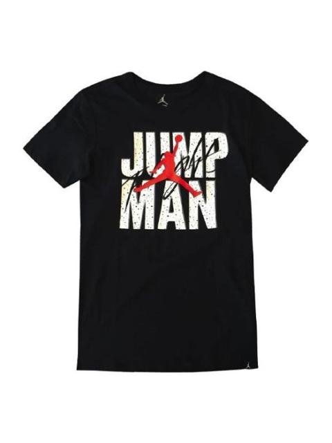 Air Jordan Alphabet Pattern Loose Round Neck Short Sleeve Black AH3936-010