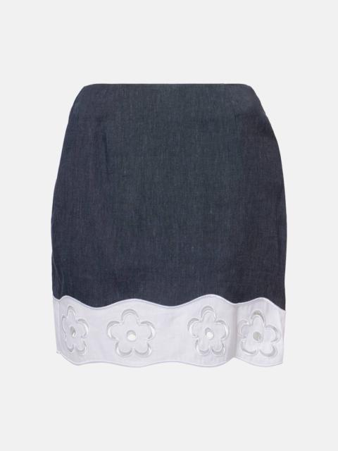 Margaux linen-blend miniskirt