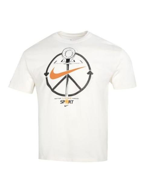 Nike Alphabet Logo Athleisure Casual Sports Short Sleeve White DN3901-901