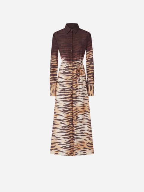 LONG SHIRT DRESS WITH ANIMAL PRINT