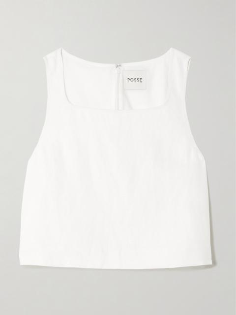 Val Cropped Linen Top