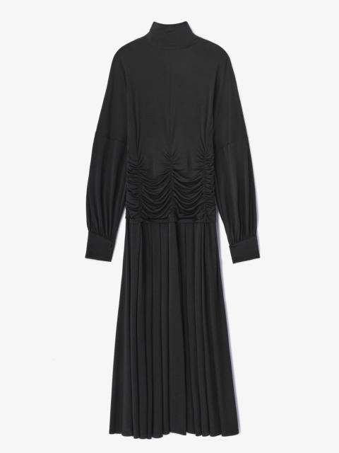 BLACK RUCHED LONG DRESS