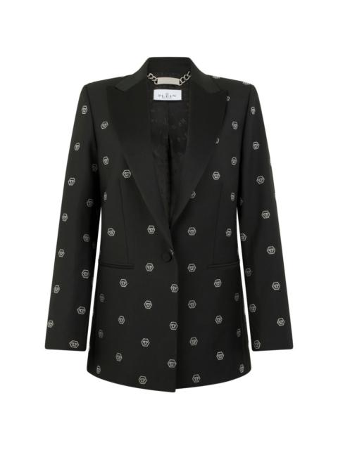 rhinestone-monogram blazer