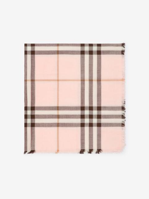 Reversible Check Wool Silk Scarf