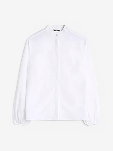 Poplin Balloon Sleeve Shirt in White