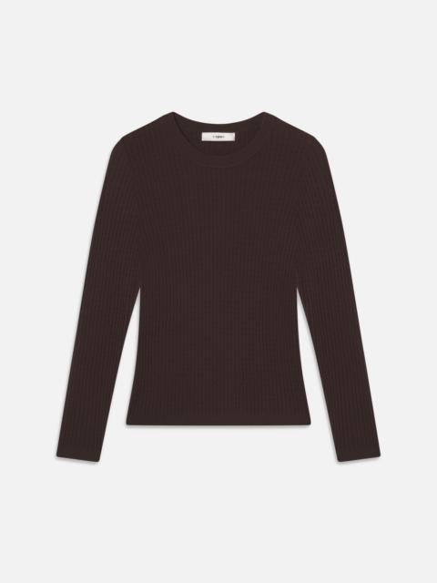 The Fine Cable Sweater in Coffee