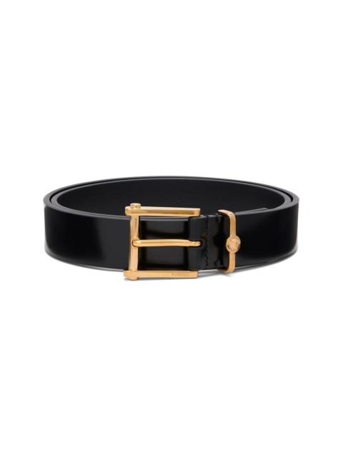 Black Column Leather Belt