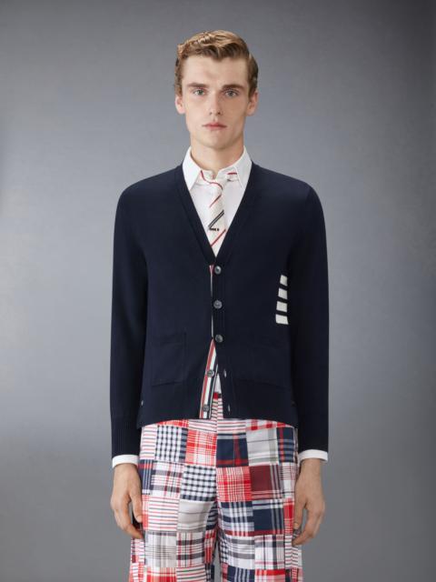 Cotton 4-Bar Relaxed Fit V Neck Cardigan