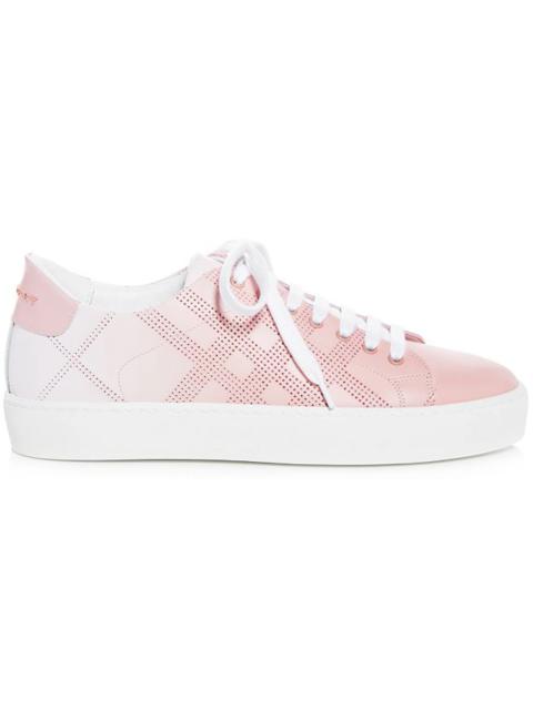 Burberry Westford Perforated Check Low-Top Pink White (Women's)