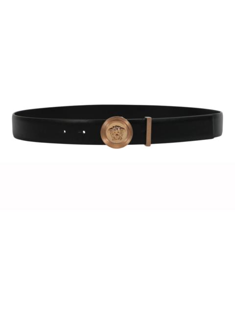 Versace Medusa Biggie Leather Belt Black/Gold