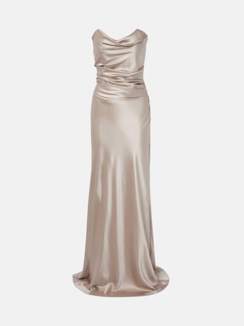 Silk satin bustier gown