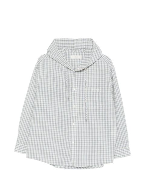 hooded check shirt