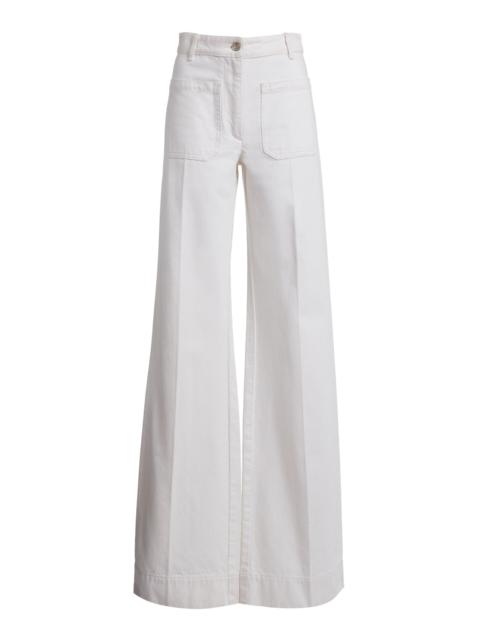 Alina High-Rise Wide-Leg Jeans white