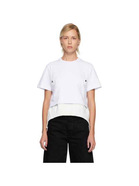 Off-White Cotton Jersey & Nylon Twill T-shirt
