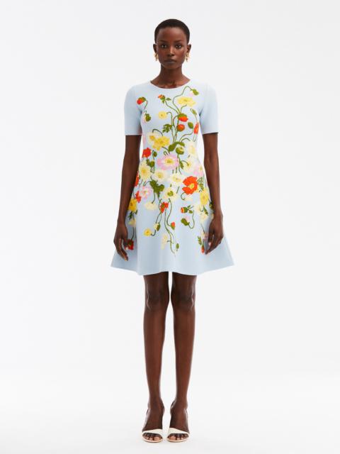 PAINTED POPPIES JACQUARD DRESS