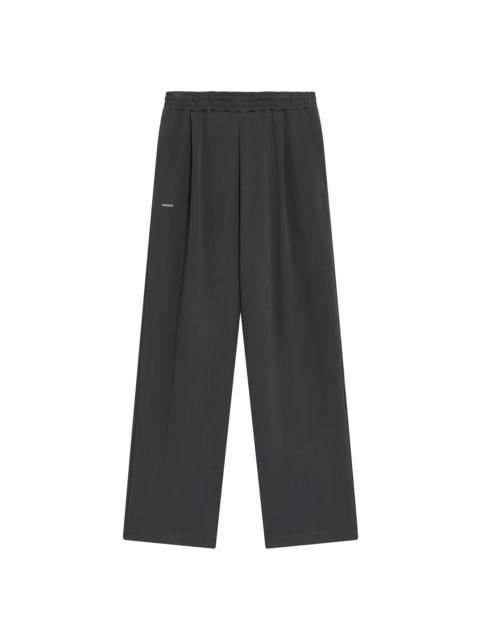 Womens Double Jersey Pleated Trousers - Smoked Black