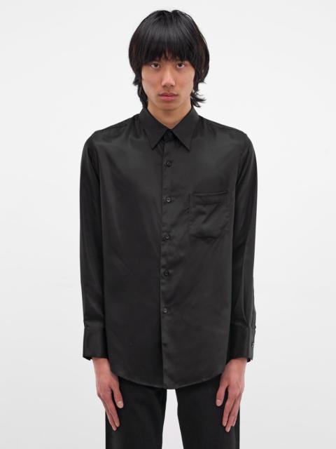 Black Tencel Button-Up Shirt