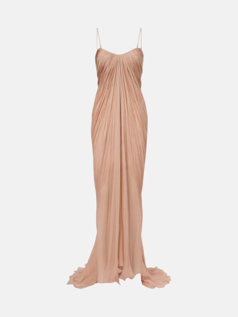 Victoria draped silk bustier gown