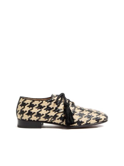tassel-detail houndstooth loafers