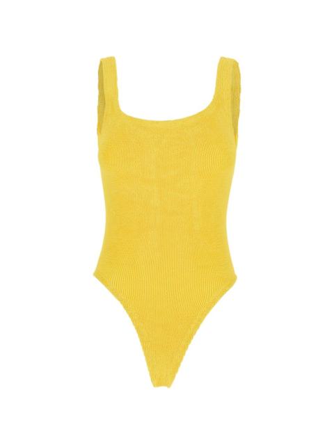 square-neck crinkle swimsuit