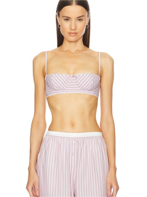 Wide Stripe Poplin Bra