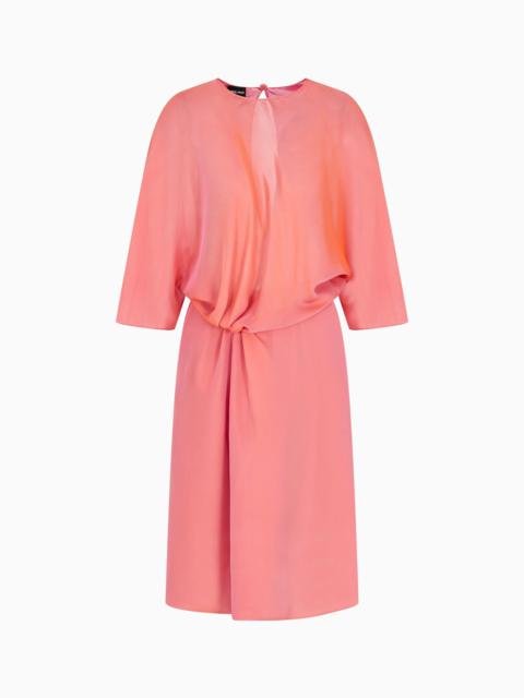 SHORT DRESS IN TWO-TONE SILK CHIFFON