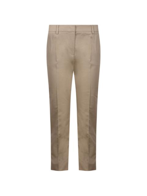 slim-fit cotton-gabardine trousers