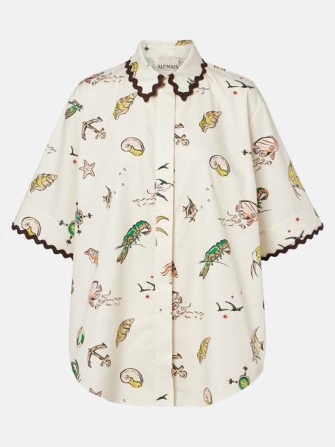 Printed oversized cotton shirt